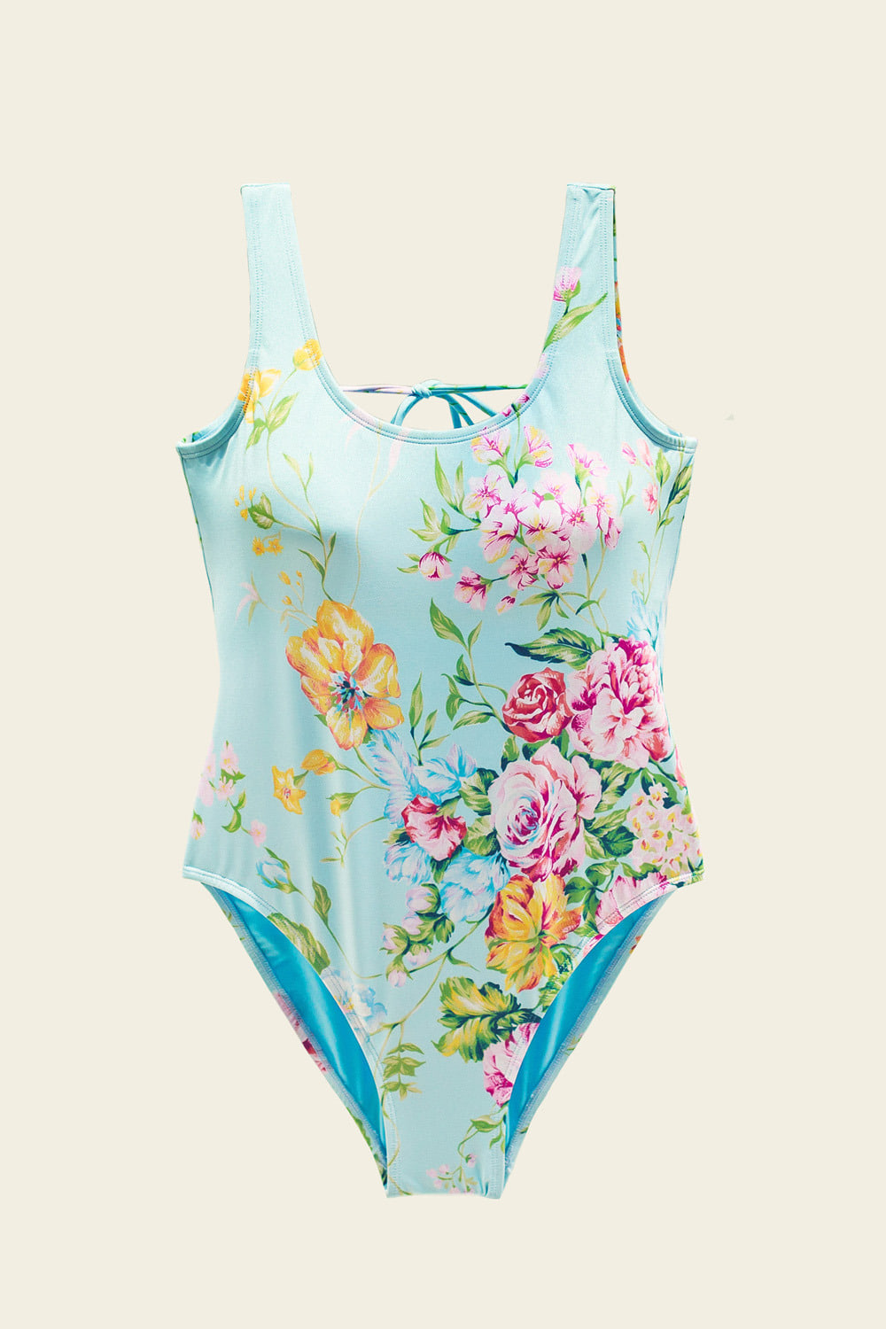 [Clearance Sale 68%] Floral print swimsuit (Sky Blue)
