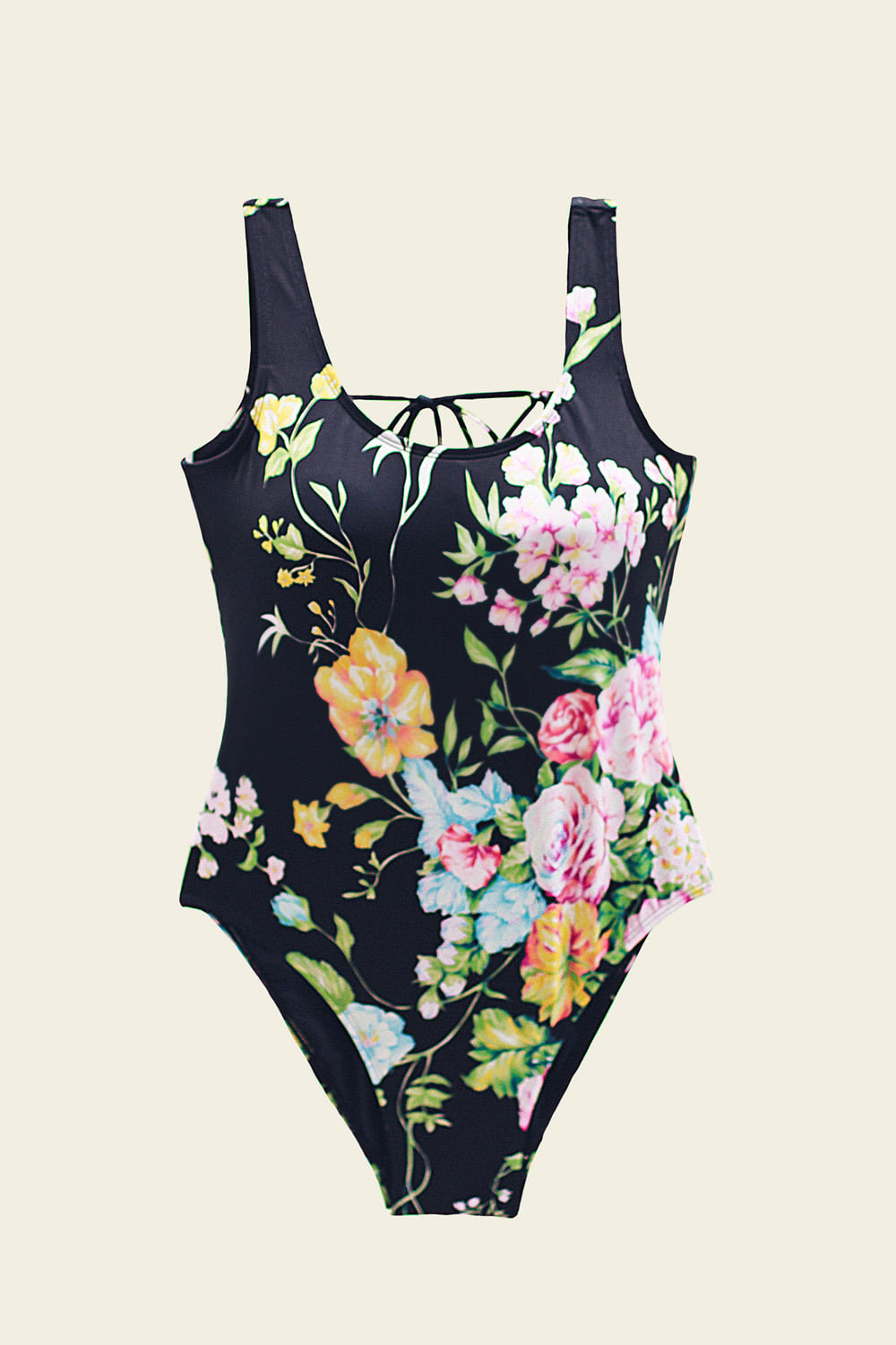 [Clearance Sale 68%] Floral print swimsuit (Black)