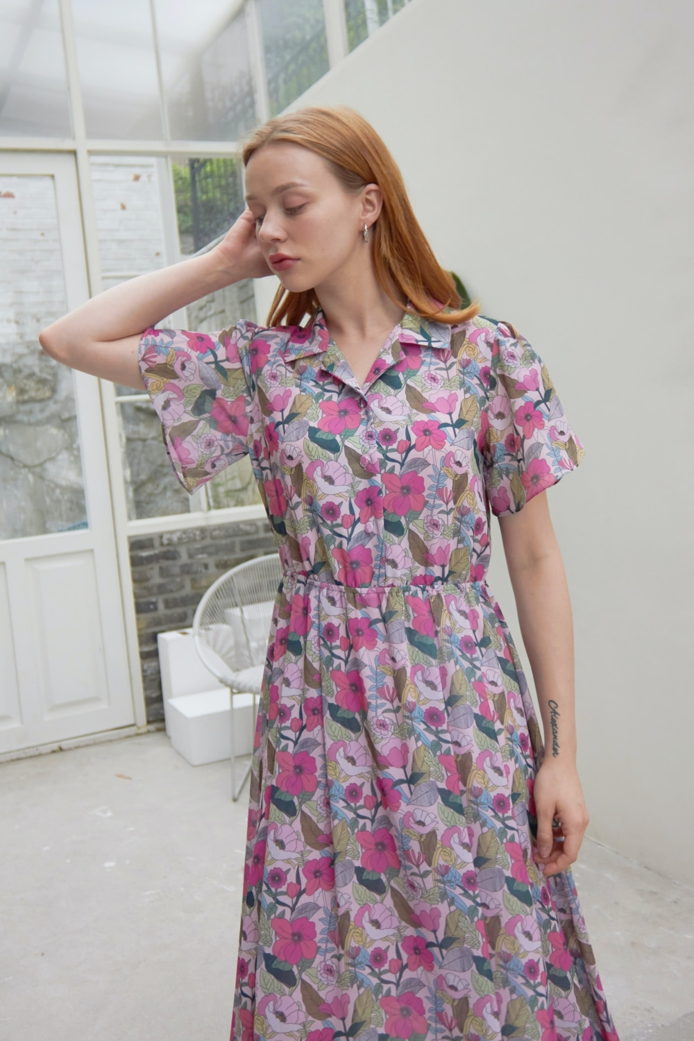 Summer breeze shirt dress (Pink)