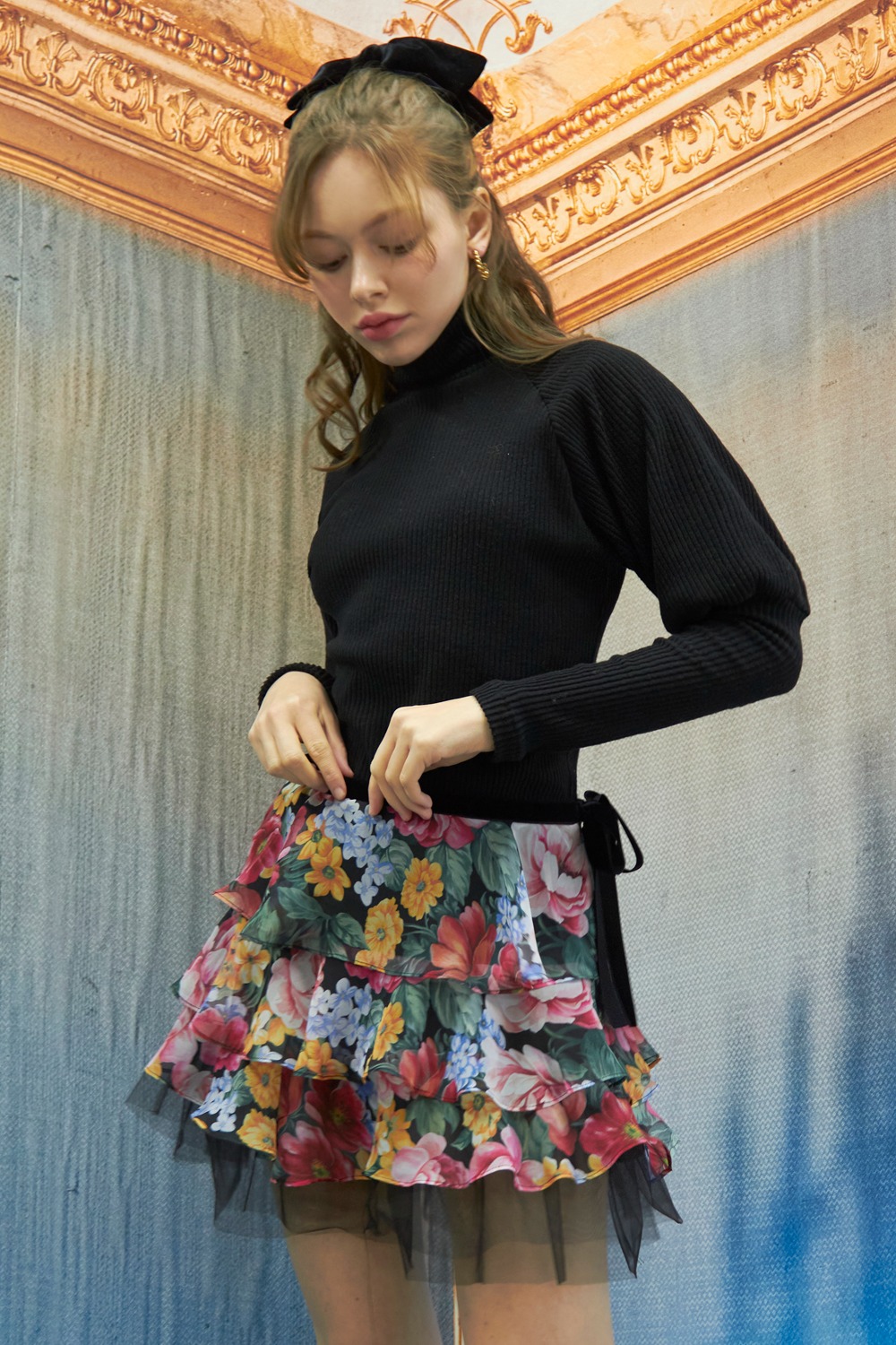 Jenny layered mini skirt (Peony garden)