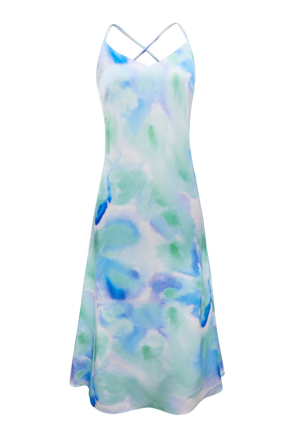 Watercolor dream slip dress (Sky blue)